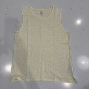 NWOT : J. Crew Linen Boxy Sleeveless Tee Light Yellow XS